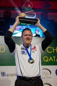 neils with trophy