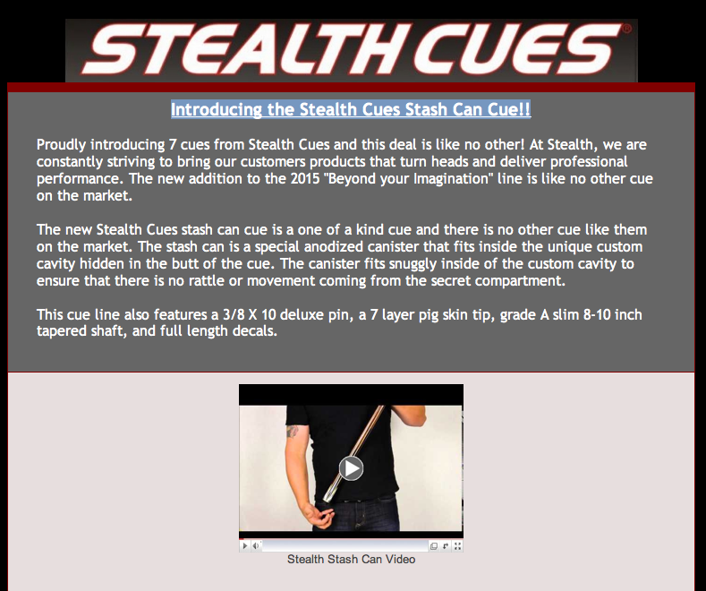 Stealth Cues Cash 2